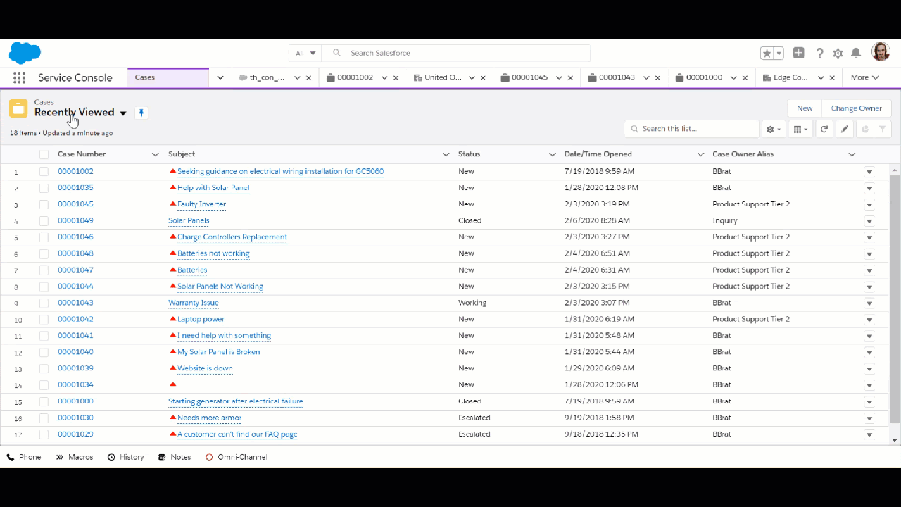 Demo showing the Split List View.