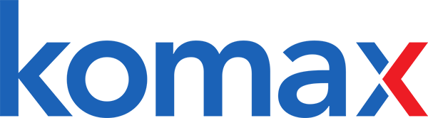 a logo for Komax.
