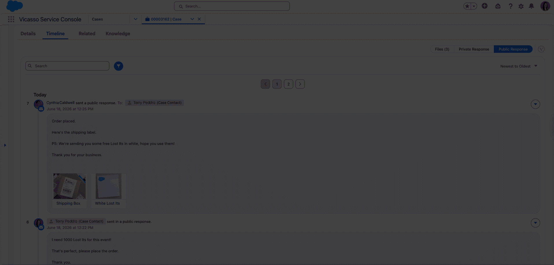 Animation of Vicasso's Email to Case Premium app for Salesforce. The image shows the file preview feature.