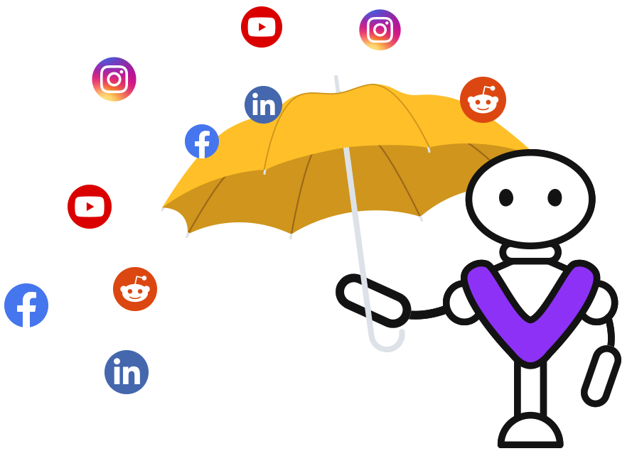 An illustration of Slaybot, a character created for the File Slayer app for Salesforce by Vicasso. File Slayer blocks unnecessary files.