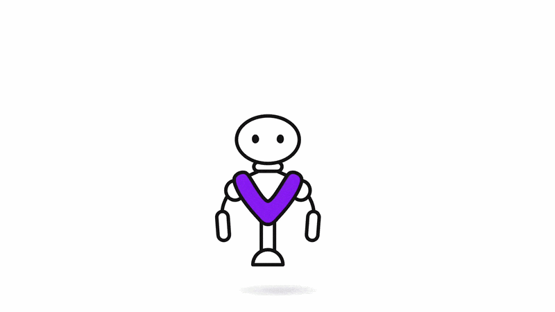 Slaybot floating on a white background fending off social icons with it's arms. File Slayer blocks useless icons to remove the digital clutter.