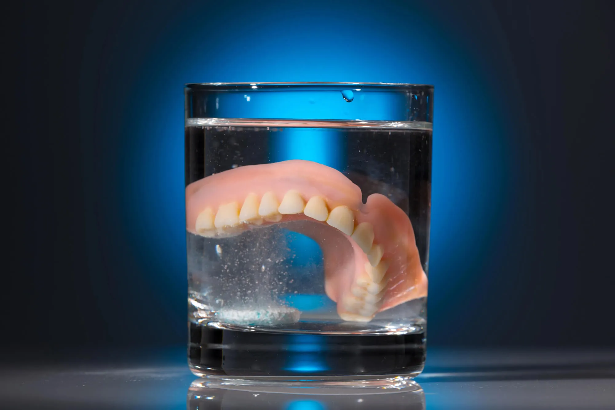dentures Issaquah soaked in solution