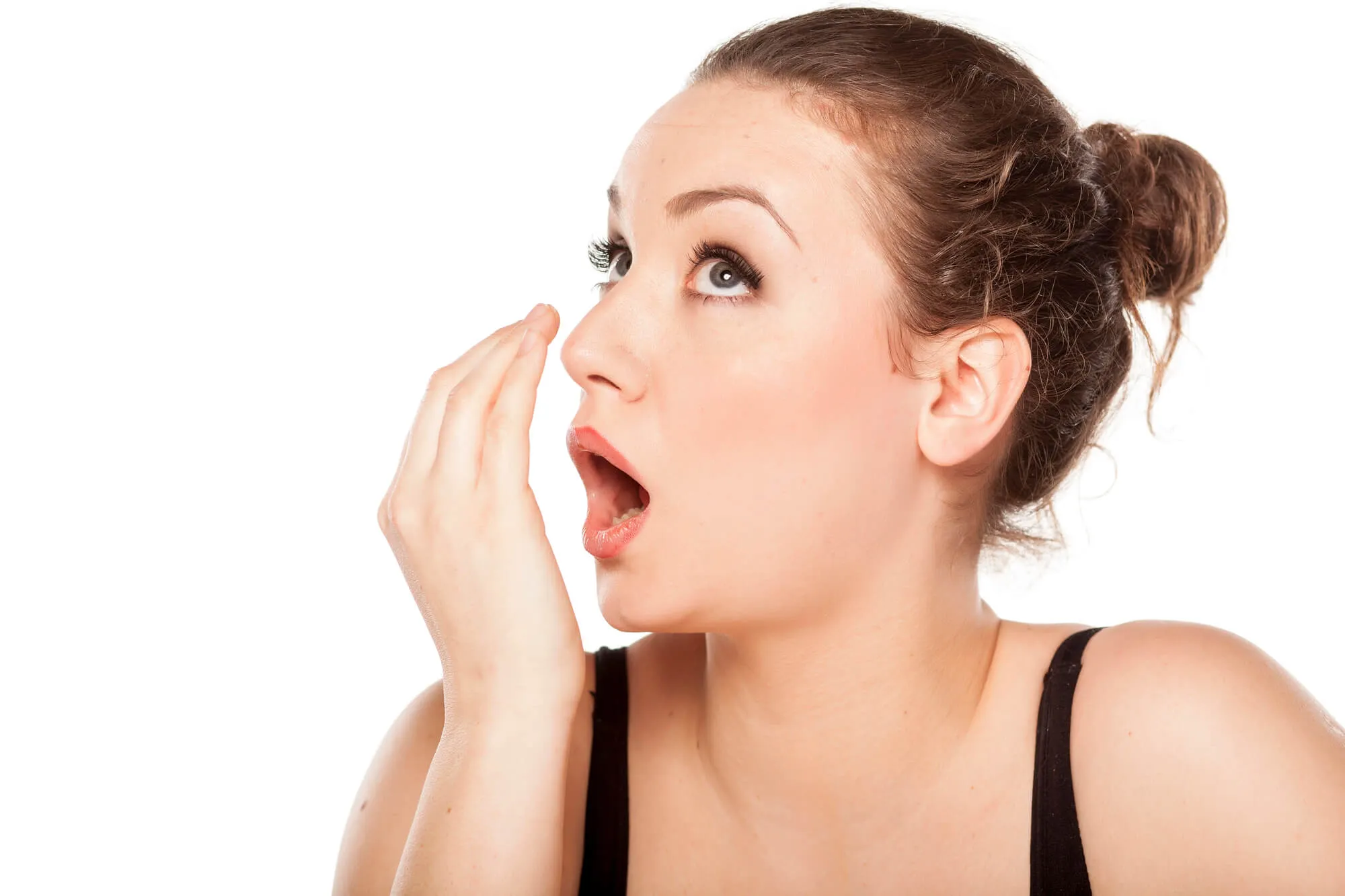 woman with bad breath needs Teeth Cleaning Issaquah