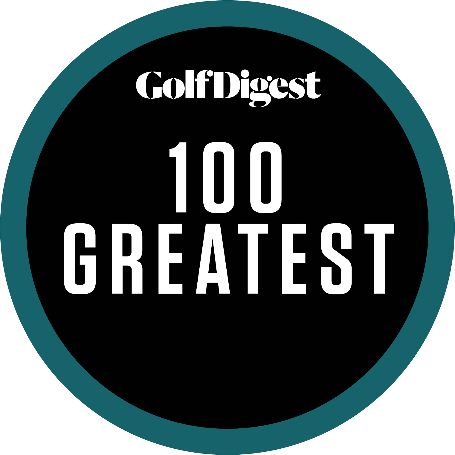 Golf tournament award. 100 greatest golf courses