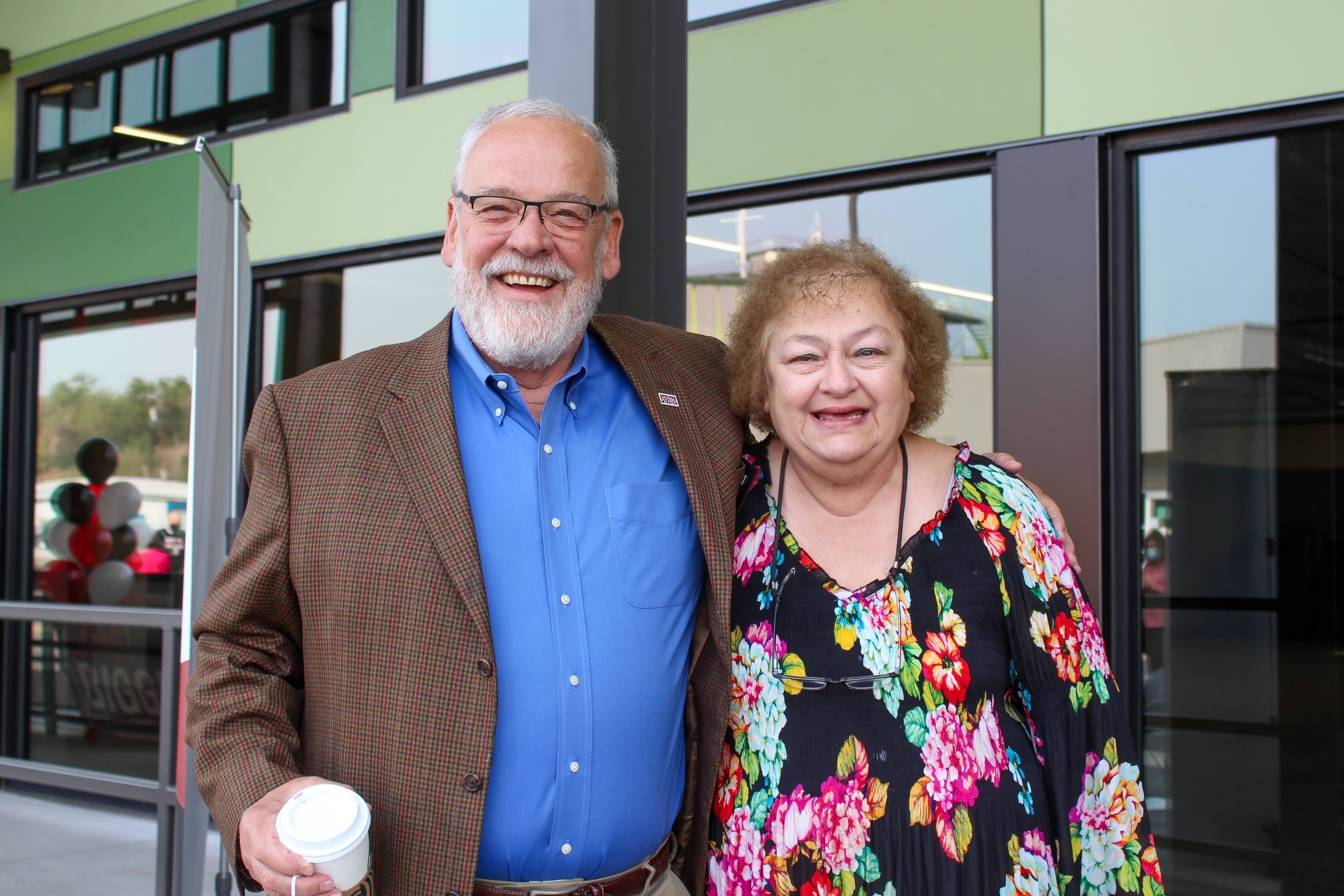 Former Springs Rescue Mission President & CEO with SRM co-founder Marilyn Vyzourek at kitchen opening in 2020.