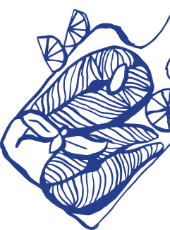 illustration fish grill with lemon