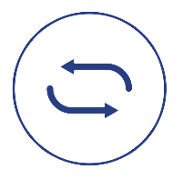 Circular repeat loop icon representing repeated volunteer follow-ups