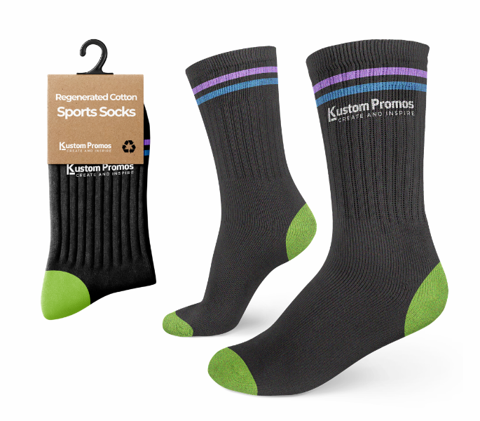 Regenerated Cotton Sports Crew Socks