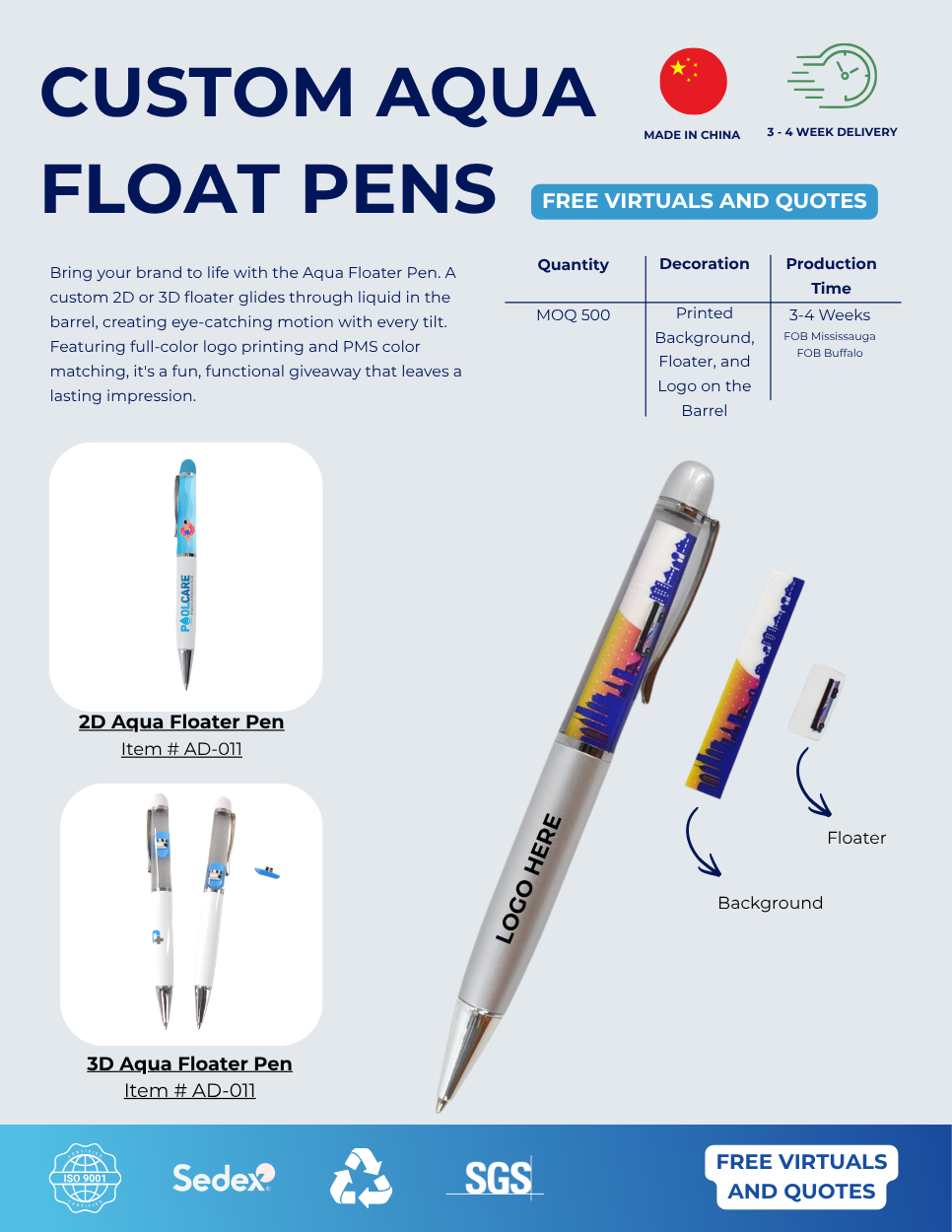 Aqua Float Pens Flyer