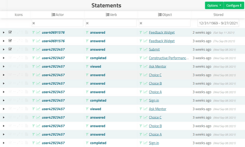 xAPI development phase