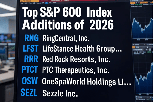 S&P SmallCap 600 additions created index-driven trading setups as passive fund buying boosted attention across several small-cap sectors.