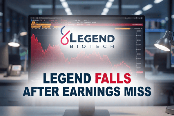 Legend Biotech shares drop as revenue growth fails to offset wider loss and earnings miss.