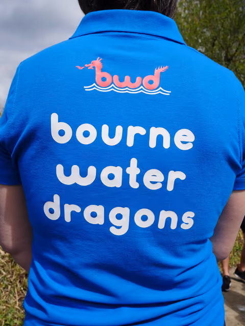 Team member with a Bourne Water Dragons Shirt