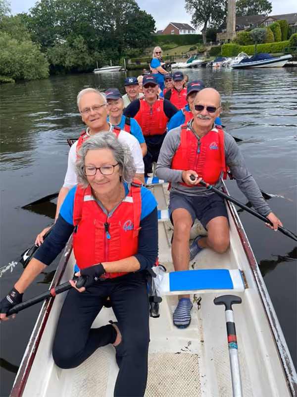 The Bourne water Dragons team out on the river for practice 