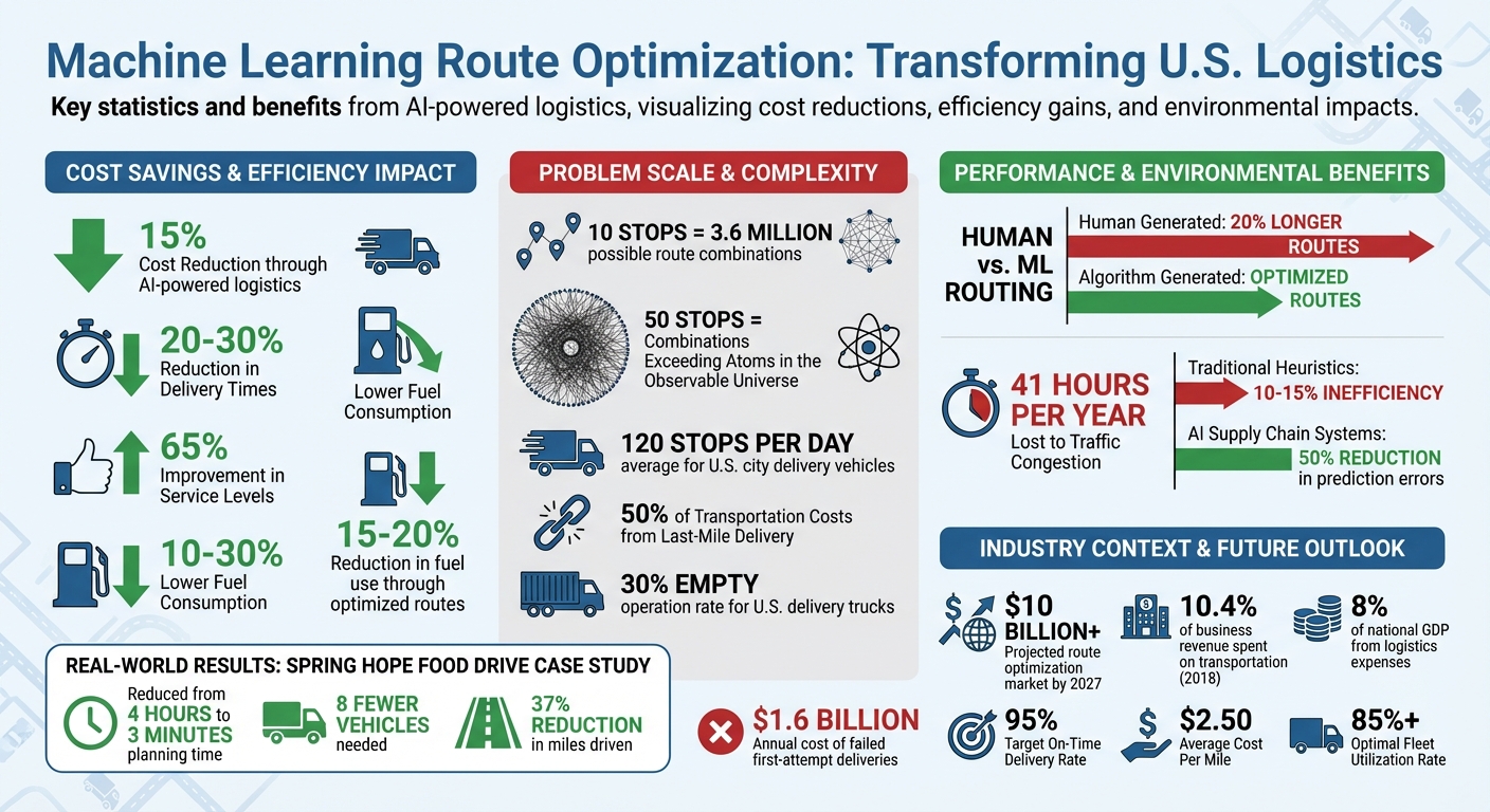 Machine Learning Route Optimization Impact: Cost Savings, Efficiency Gains & Environmental Benefits in Logistics
