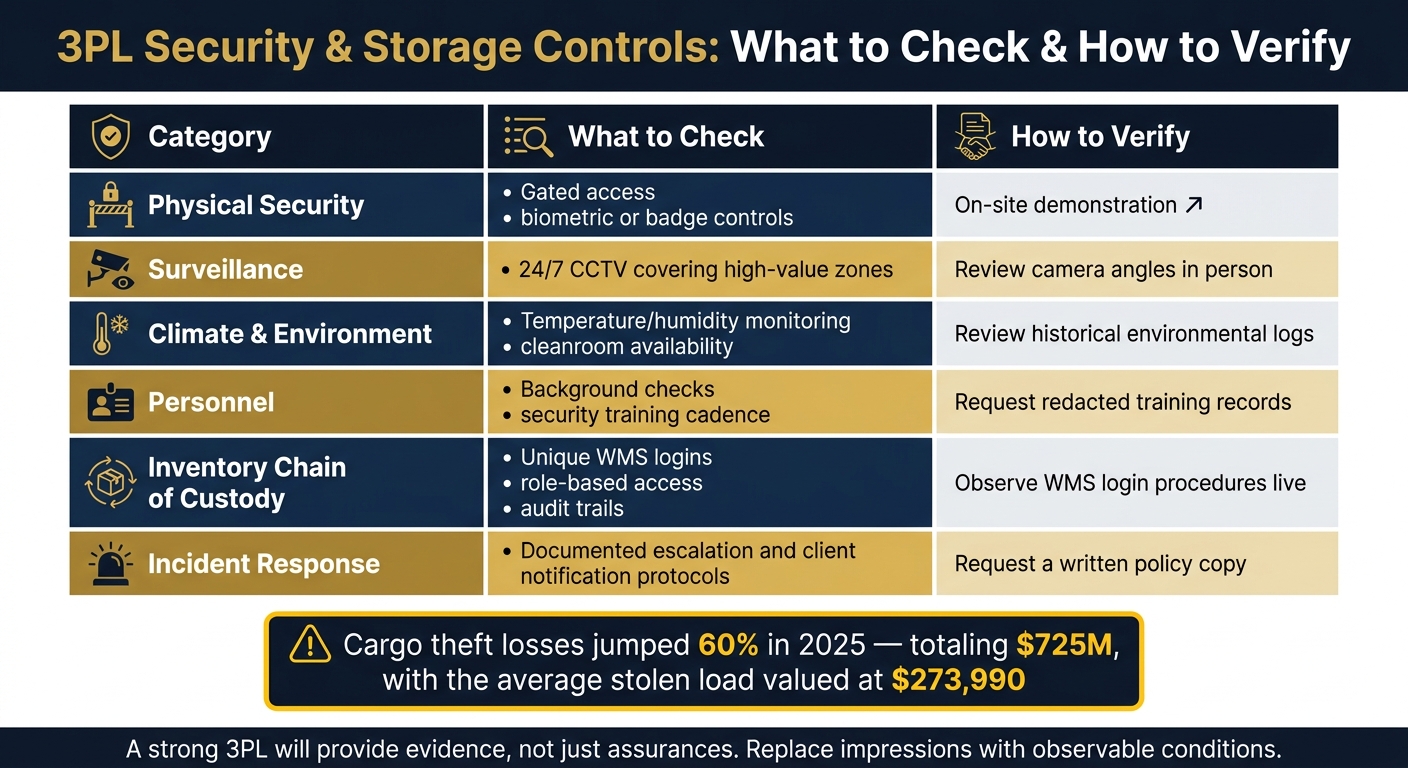 3PL Security & Storage Controls Checklist for High-Value Products in LA