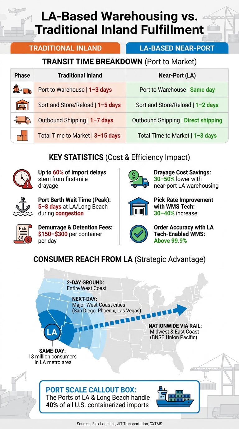 LA-Based Warehousing vs. Traditional Inland Fulfillment: Time & Cost Comparison