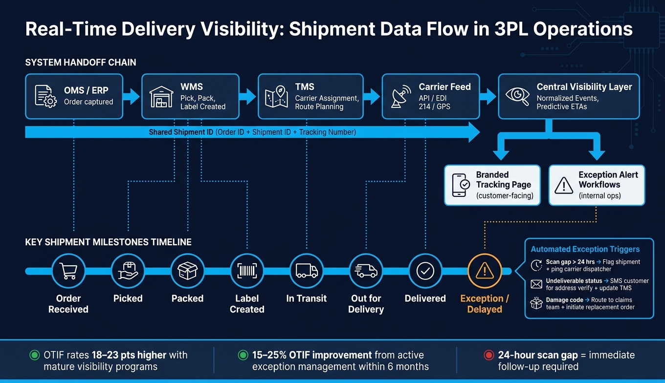 Real-Time Delivery Visibility: How Shipment Data Flows from Order to Delivery