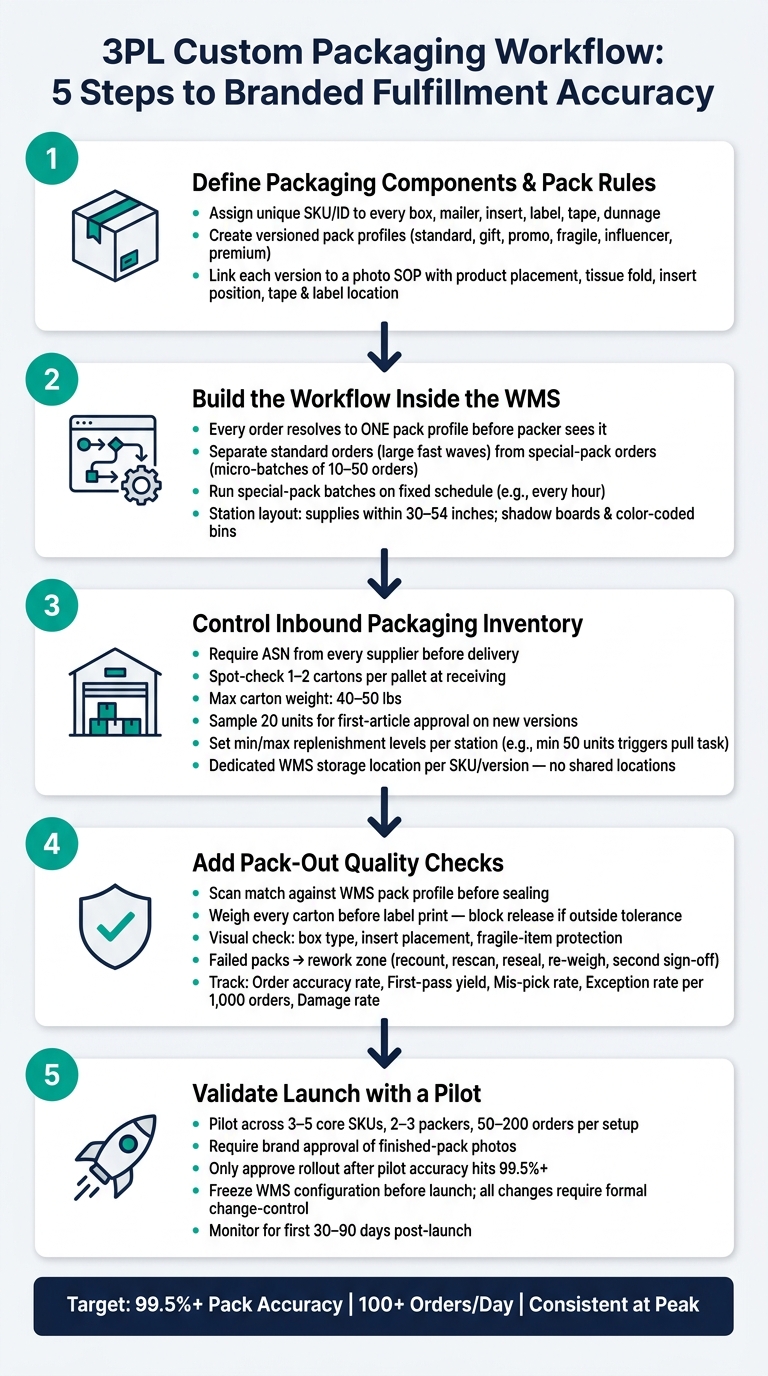 3PL Custom Packaging Workflow: 5-Step Process for E-commerce Accuracy