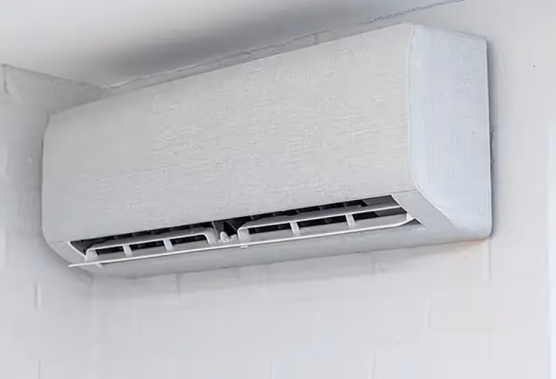 The Urban Compact air conditioning wall unit in silver grey colour