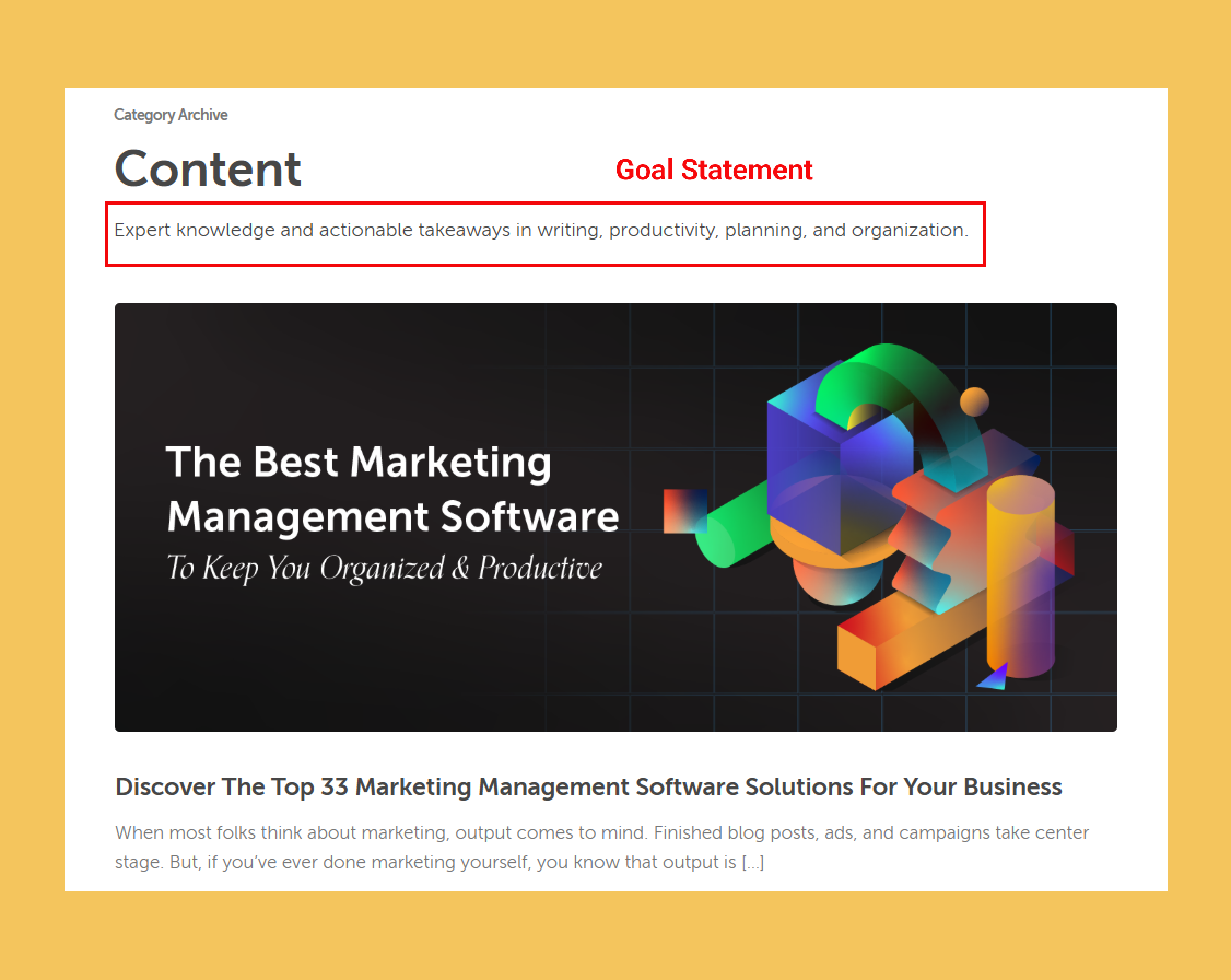 CoSchedule gold statement