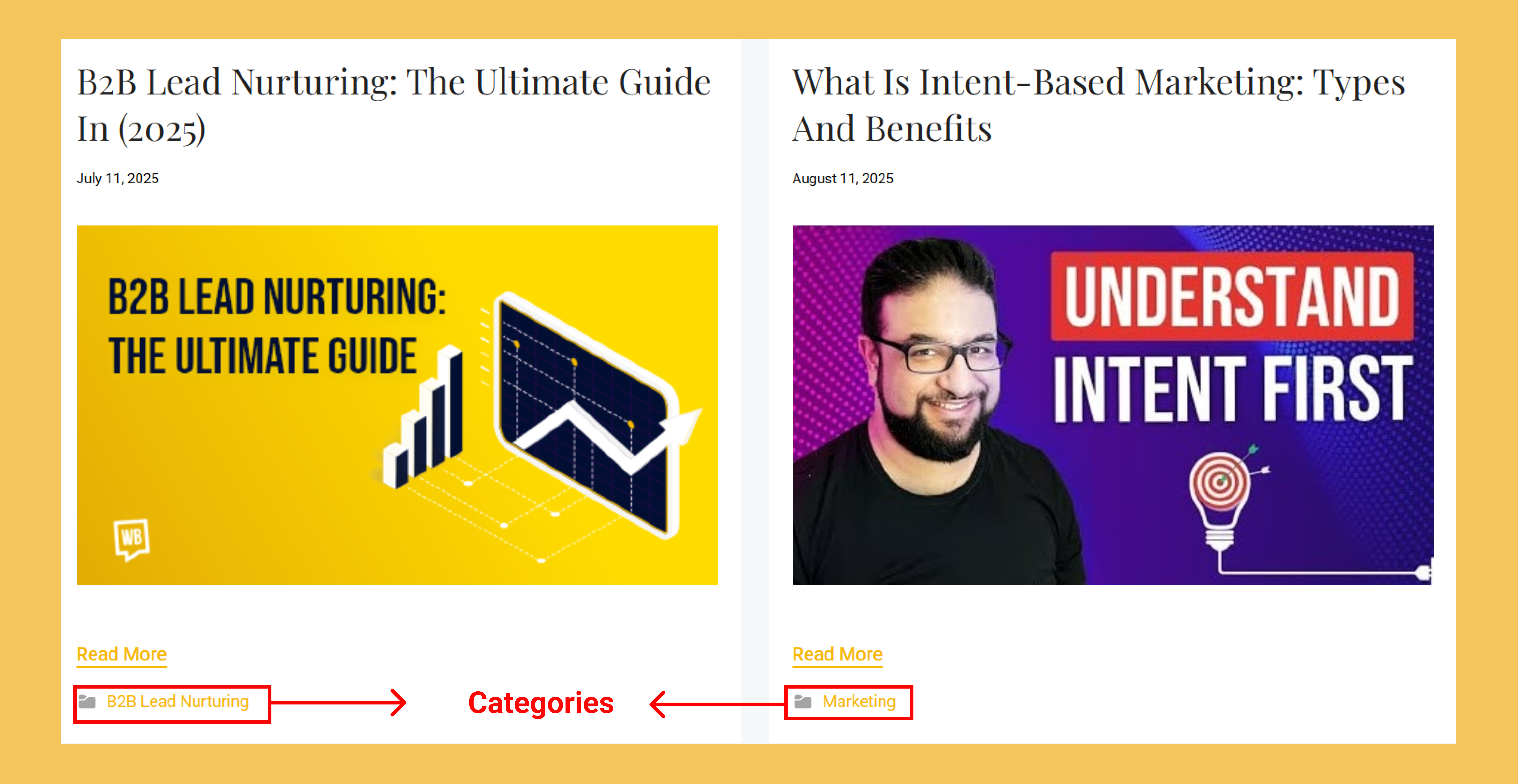 Blog post categories example