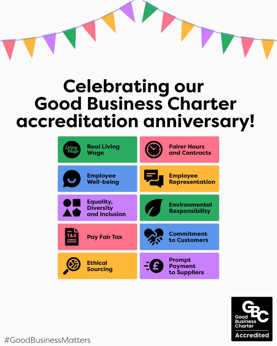 Another year of accreditation with the Good Business Charter! Some people might see this as just another badge to stick on my website, but to me it means more.

It's kinda like someone saying "this person isn't a d*ck - they pay people on time, they're mindful of the environment, treat their clients really well, and have responsible pricing practices."

And I think that's worth celebrating 🎉

I know I joke around alot here but I firmly believe in accountability, and by holding onto this accreditation, I'm reaffirming my commitment to my suppliers, clients, and the environment.

If you want to find out more, check out @goodbusinesscharter

.

.

.

.

.

#goodbusinesscharter #virtualassistantforphotographers #photographybusinesshelp #vaforphotographers #ukva #virtualassistankuk #ukvirtualassistant #responsiblebusiness #freelancerlife