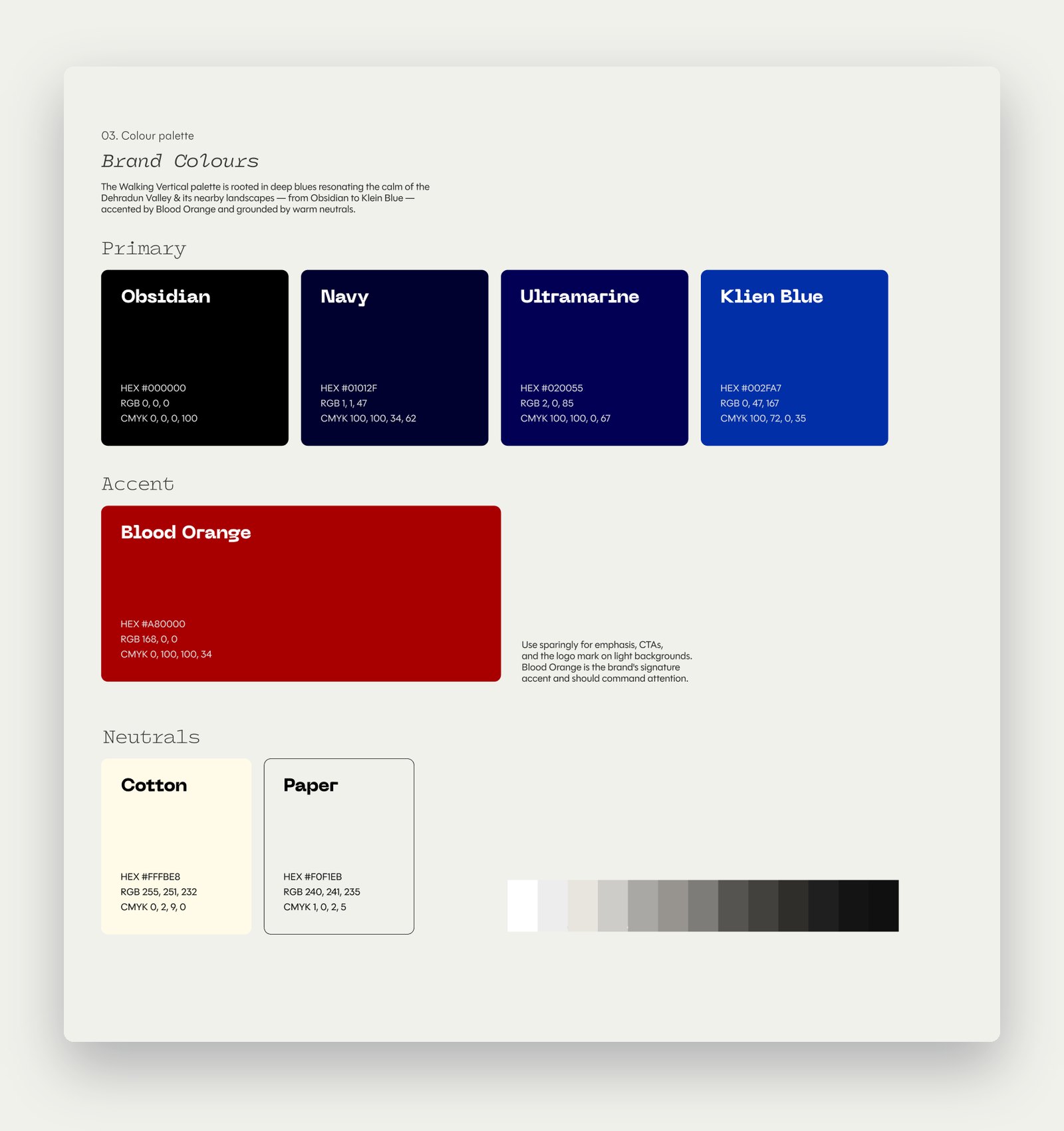 Colour palette page from the 2025 guidelines