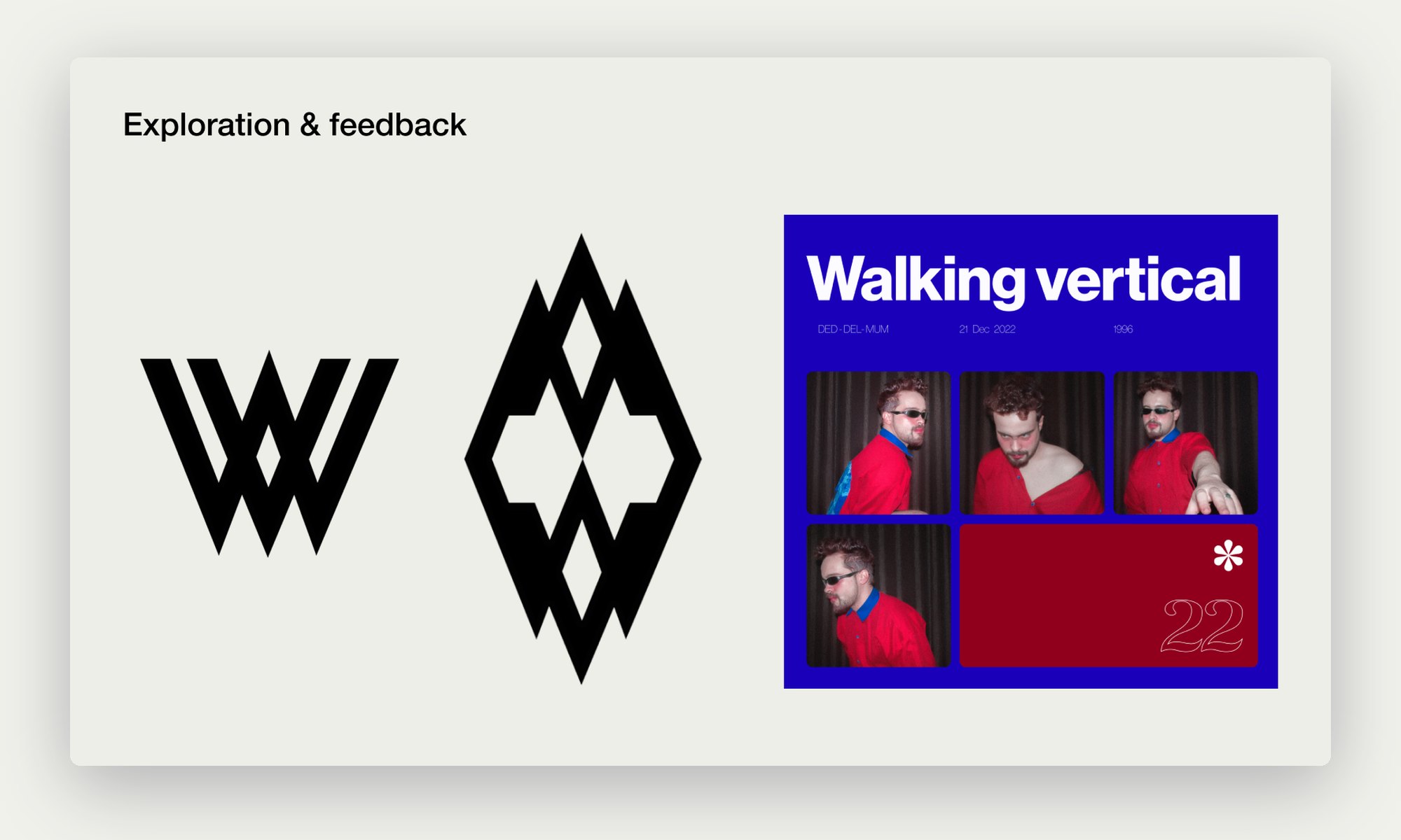 Early W logo explorations and a poster