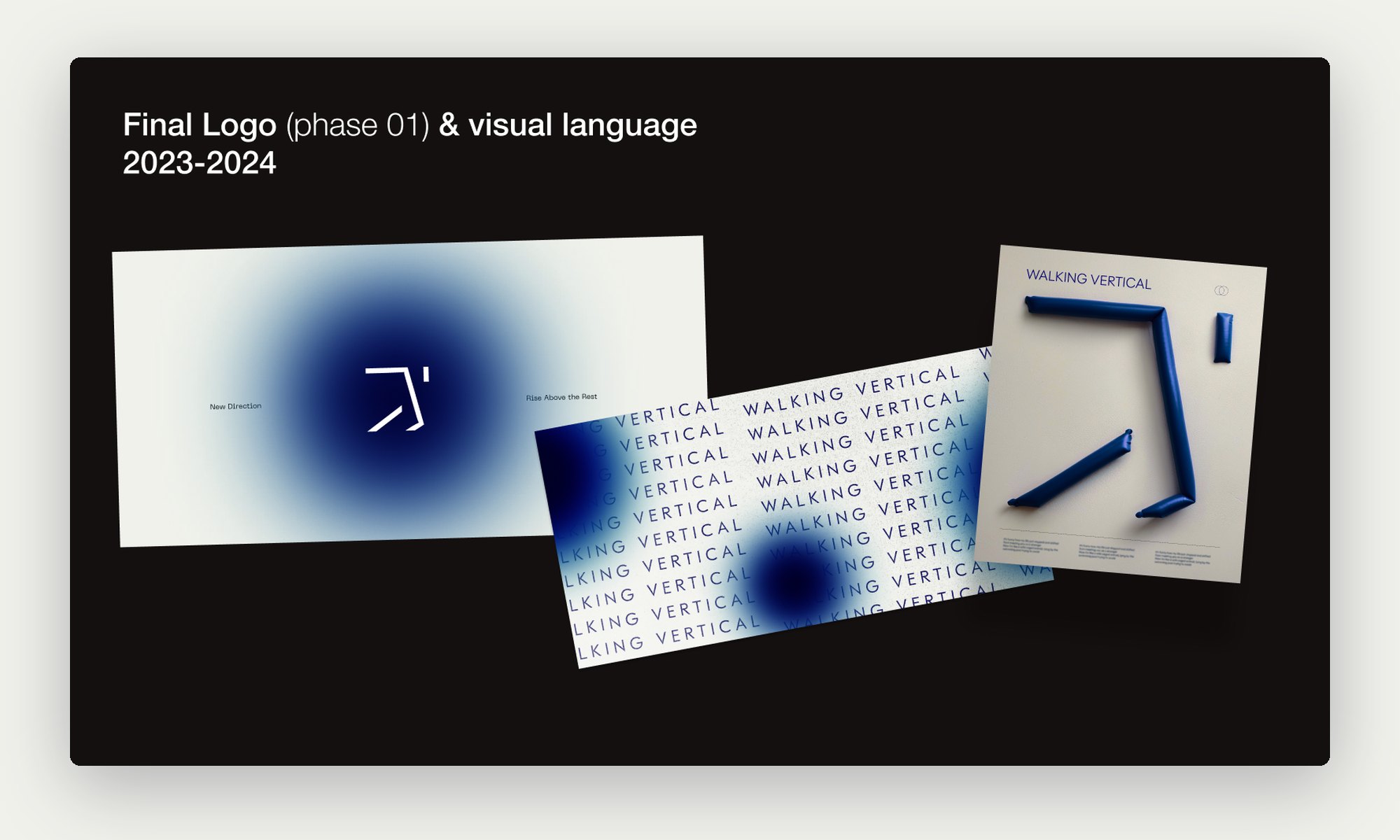 Final phase 01 logo and visual language on posters and cards