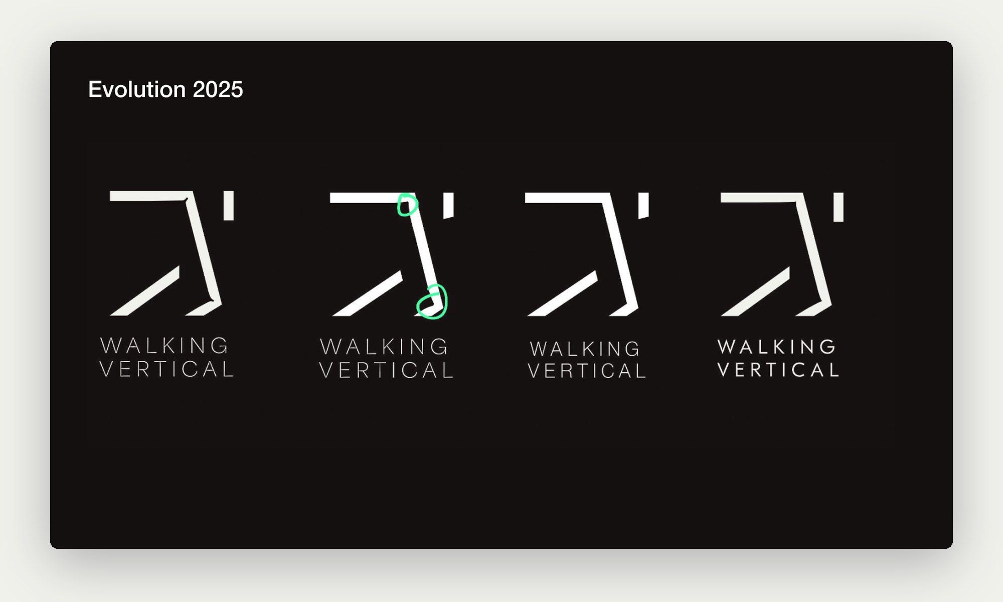 Four refined versions of the mark and wordmark
