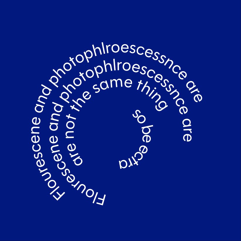 Fluorescence type spiral on Klein Blue