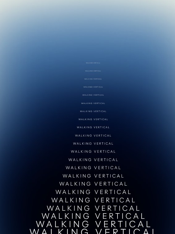 Walking Vertical type stack on blue gradient