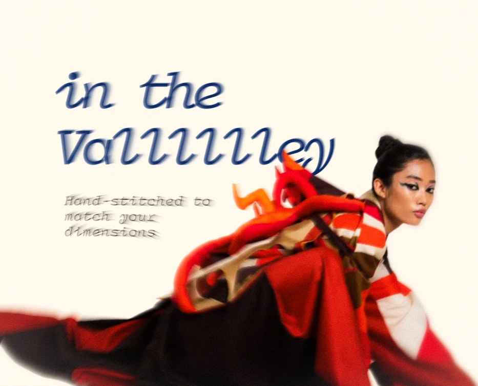 In the valley poster with a model in red