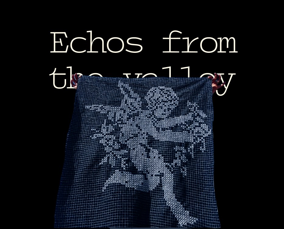 Echoes from the valley embroidered cloth