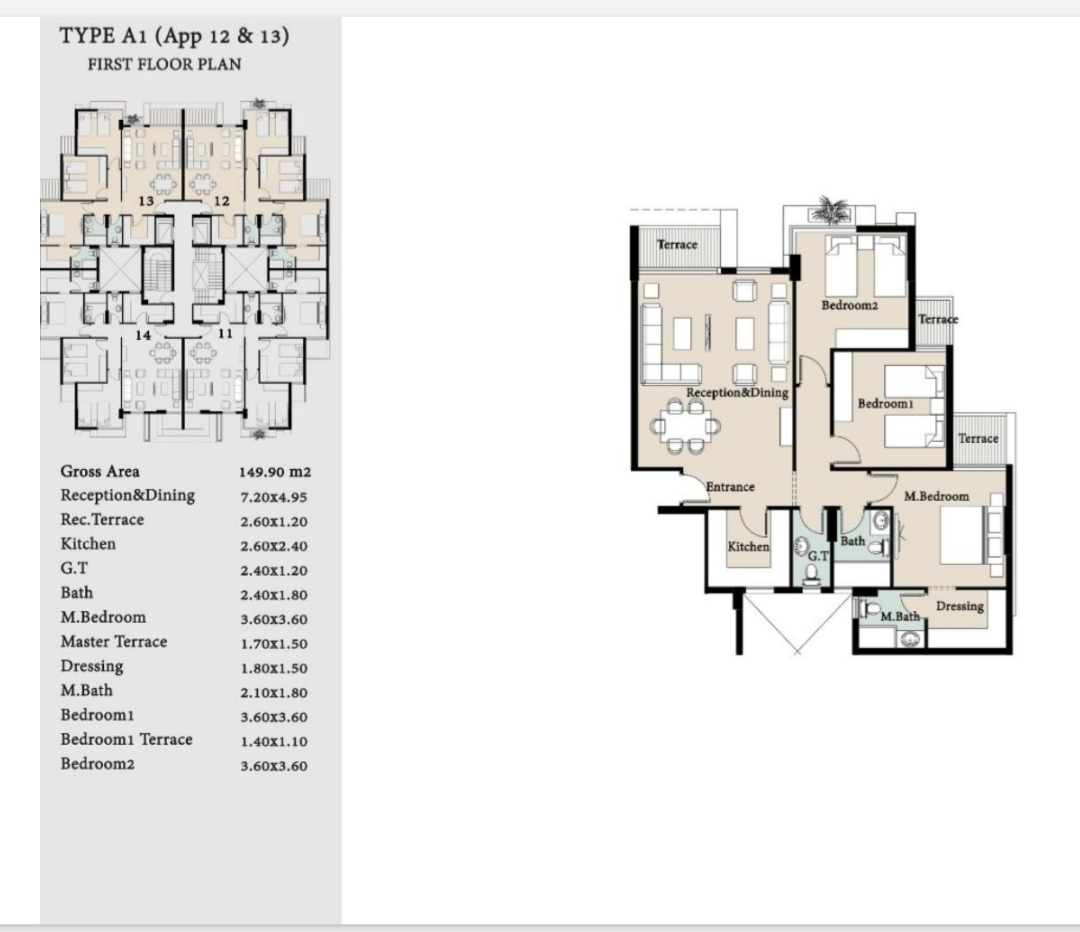 شقة بفيو مميز على النهر الاخضر 