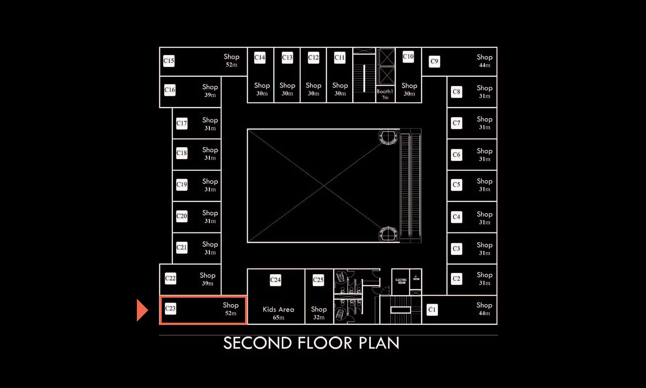 محل تجارى بفيو على الحديقة المركزيه والممشى السياحى 