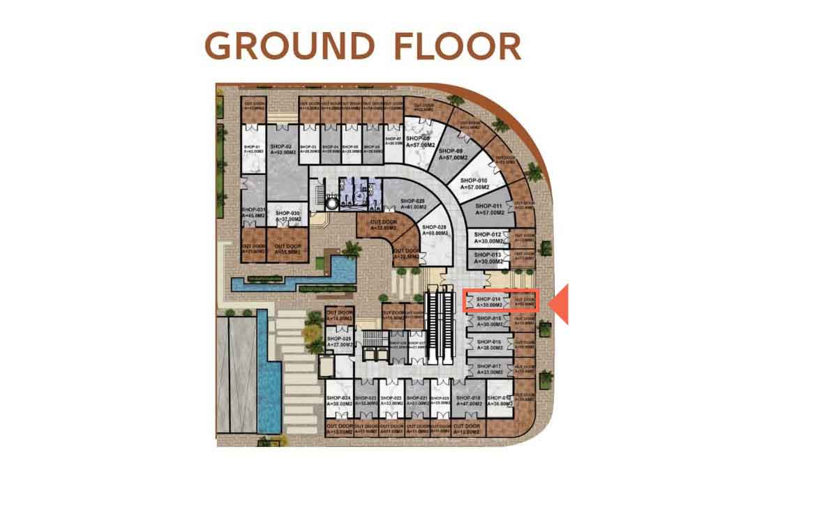 محل بفيو بانورامى ووجهة زجاحية   