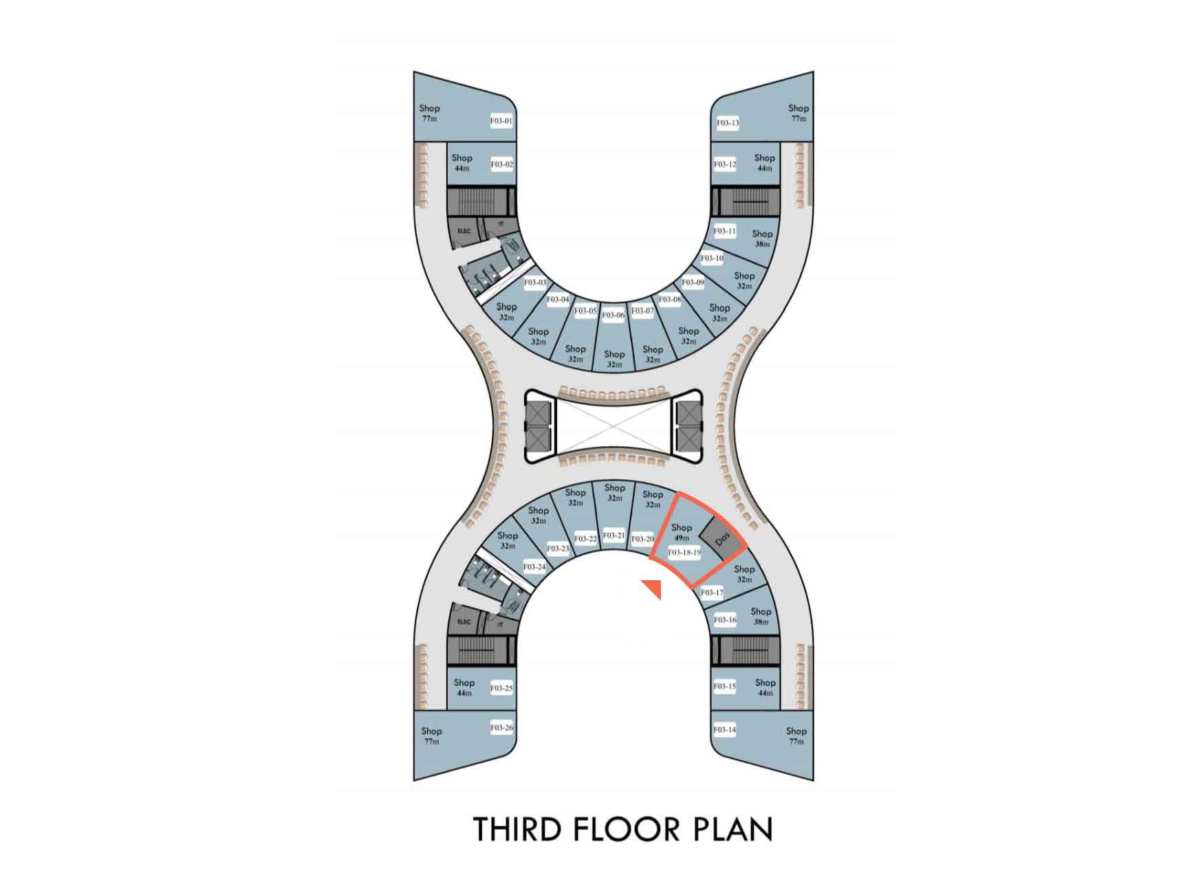 وحدة تجارية بفيو مفتوح على الواجهة الرئيسية 