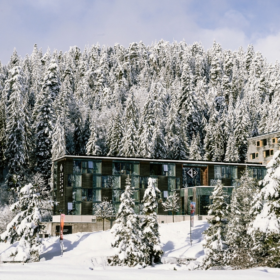Riders Hotel in the snow in LAAX