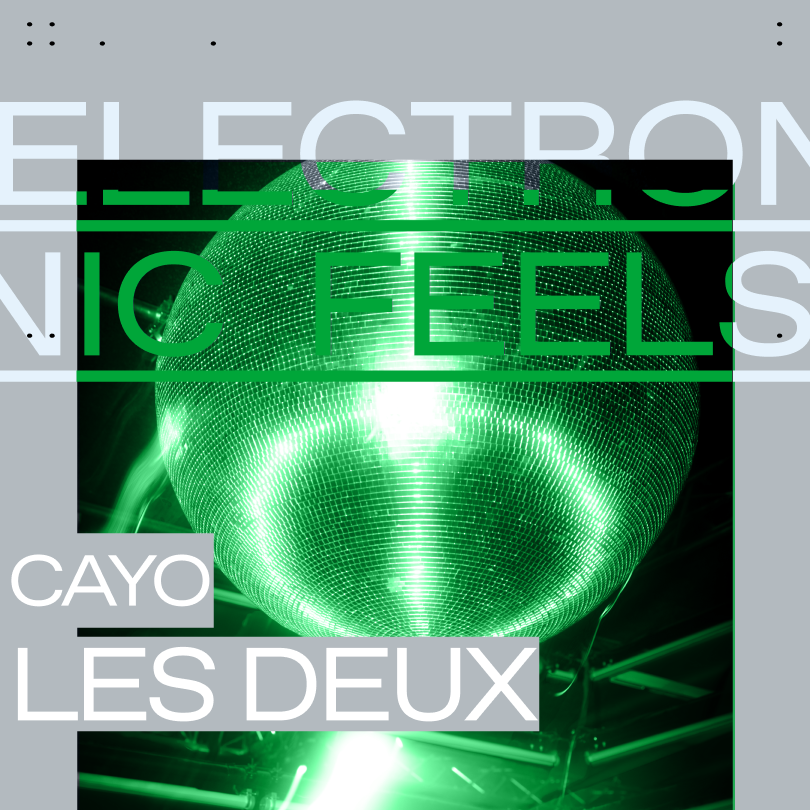 Disco Ball and Electronic feels poster for Riders Club