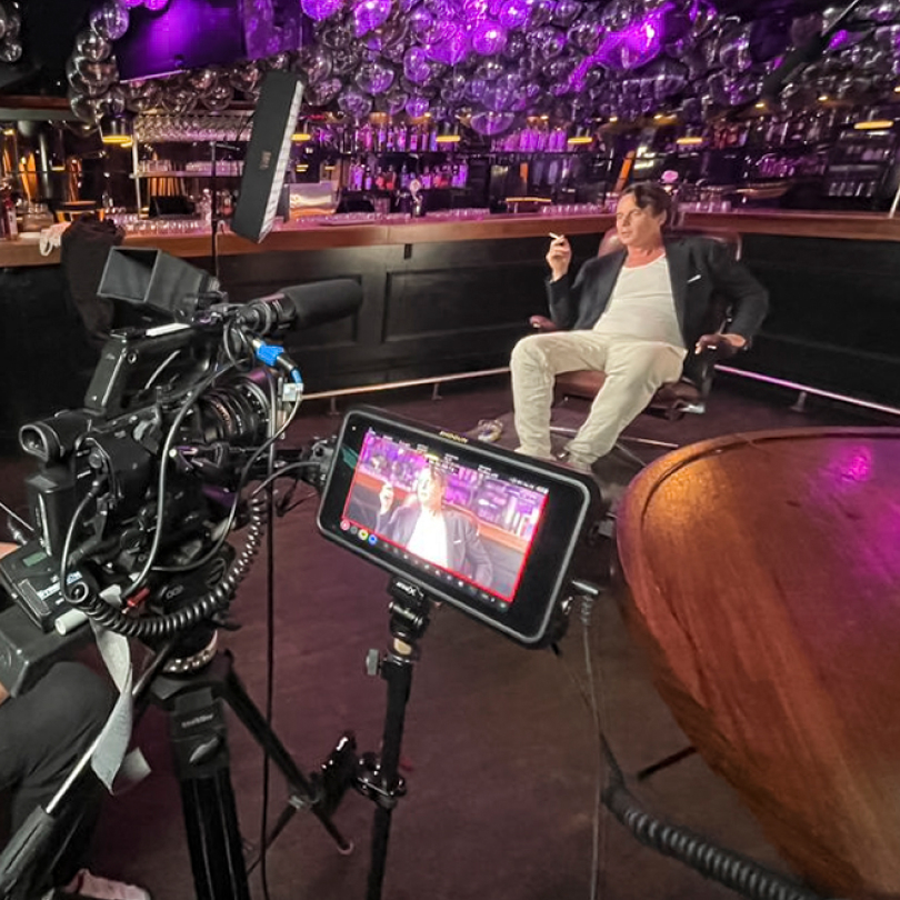 BTS of the interview for the documentary film 