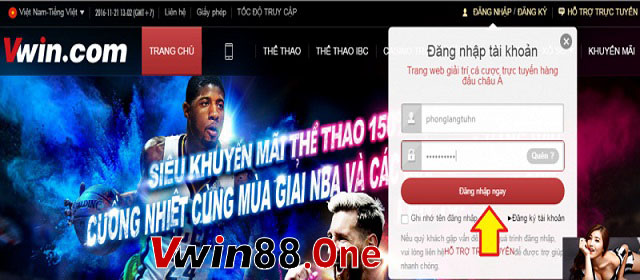 Đăng nhập vào tài khoản cá cược bóng đá VWIN