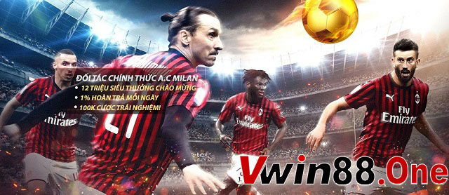 Ưu đãi cho người chơi từ thương vụ hợp tác VWIN vs ACMilan