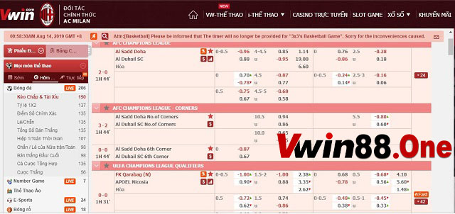 Cá cược thể thao với bảng kèo hấp dẫn