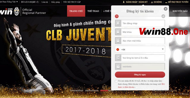 Biểu mẫu đăng ký tài khoản Vwin
