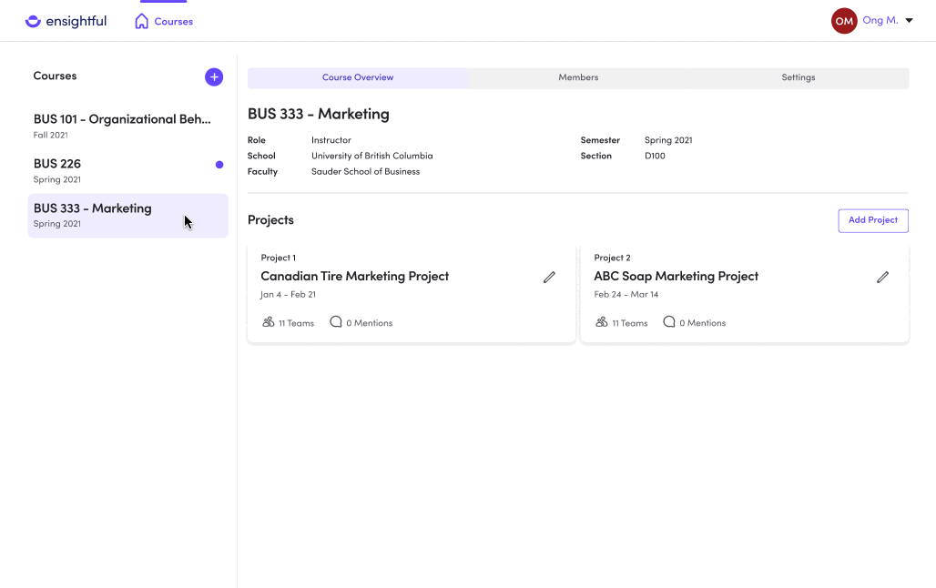 Navigating to team formation from the dashboard