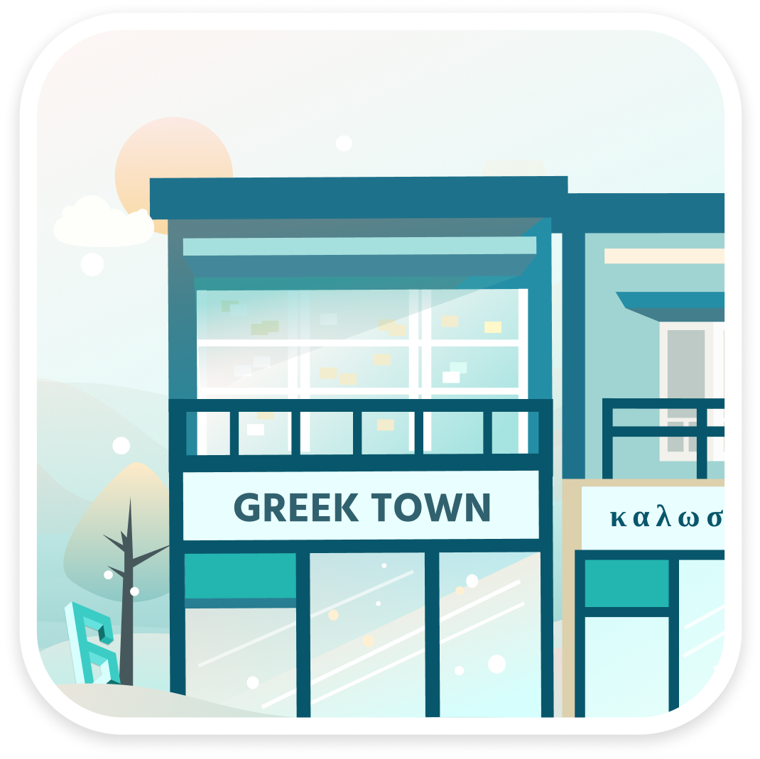 Buildings in Greektown, Toronto