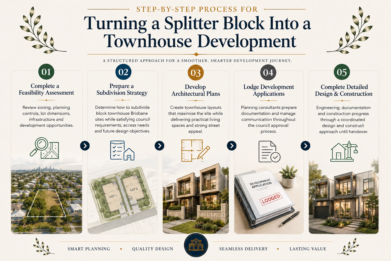 Step-by-Step Process for Turning a Splitter Block Into a Townhouse Development