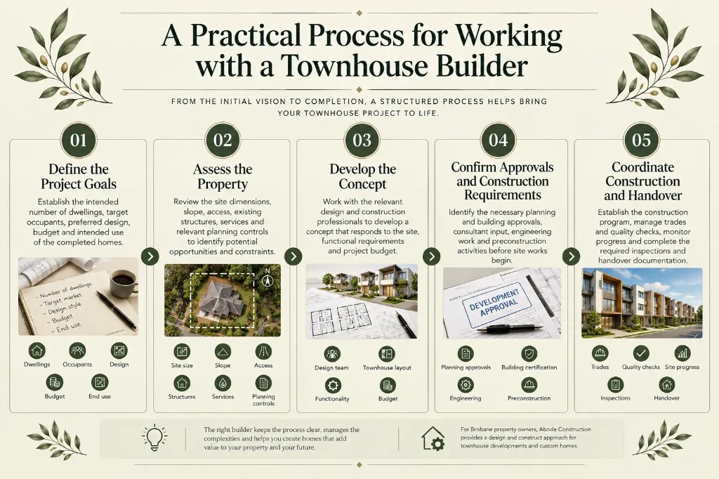 A practical process for working with a townhouse builder - five step guide